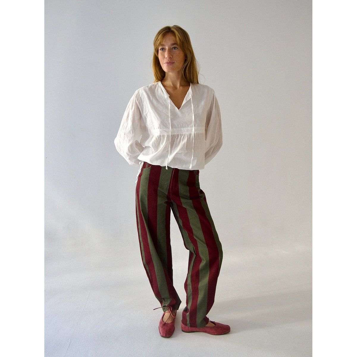 Blouse bohème col V VIOLETA blanc, MINDTRAVELER