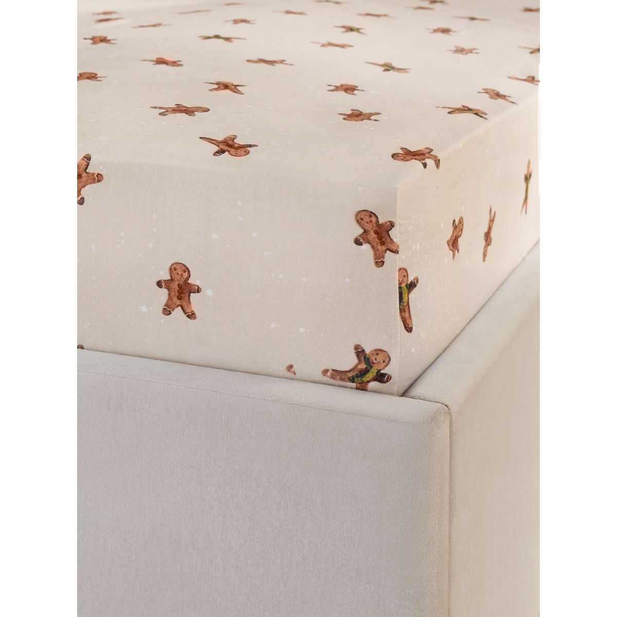 Parure de lit effet brossé thème noël pain d'épices naturel, NEXT