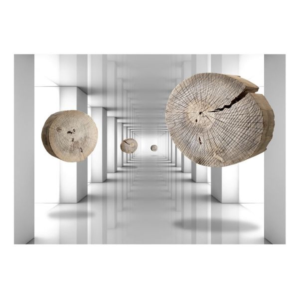 Papier peint intissé panoramique Abstractions Inventive Corridor blanc, EDEN