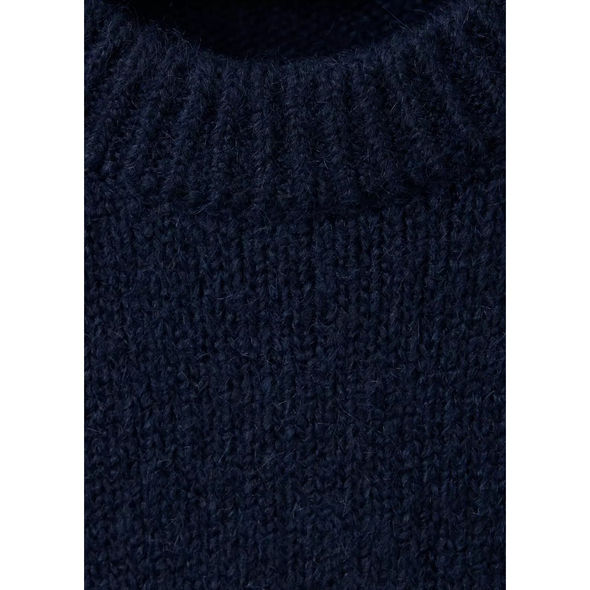 Pull en maille à col rond bleu marine, MANGO