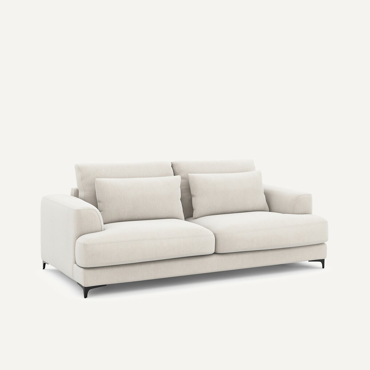 Canapé 3P convertible velours chenille, Marsile blanc, AM.PM