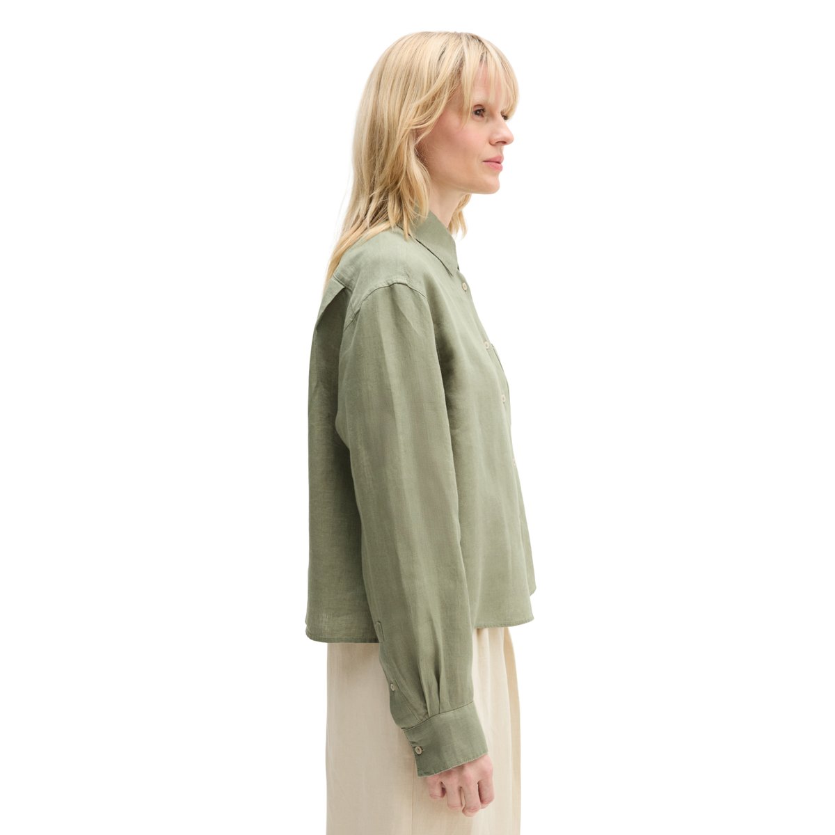 Blouse en lin regular avec fonction de refroidissement naturel vert clair, MARC O'POLO