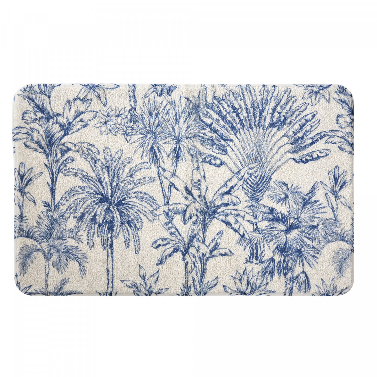Tapis de bain antidérapant imprimé jungle AMAZONIA bleu, GUY LEVASSEUR