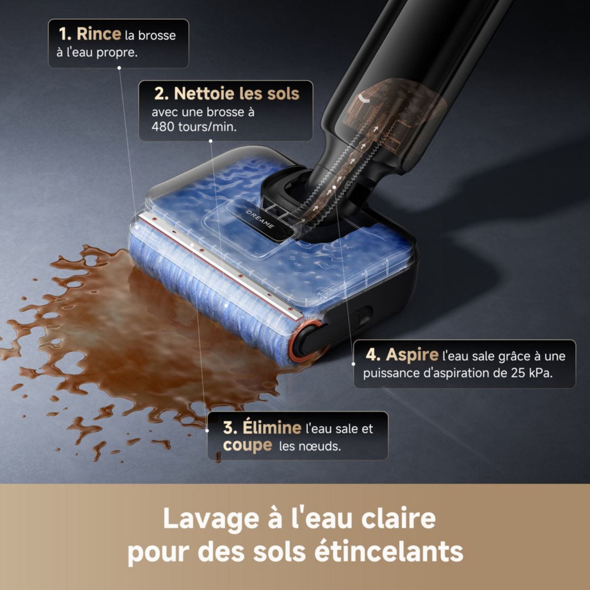 Aspirateur laveur T12 Pro couleur unique, DREAME
