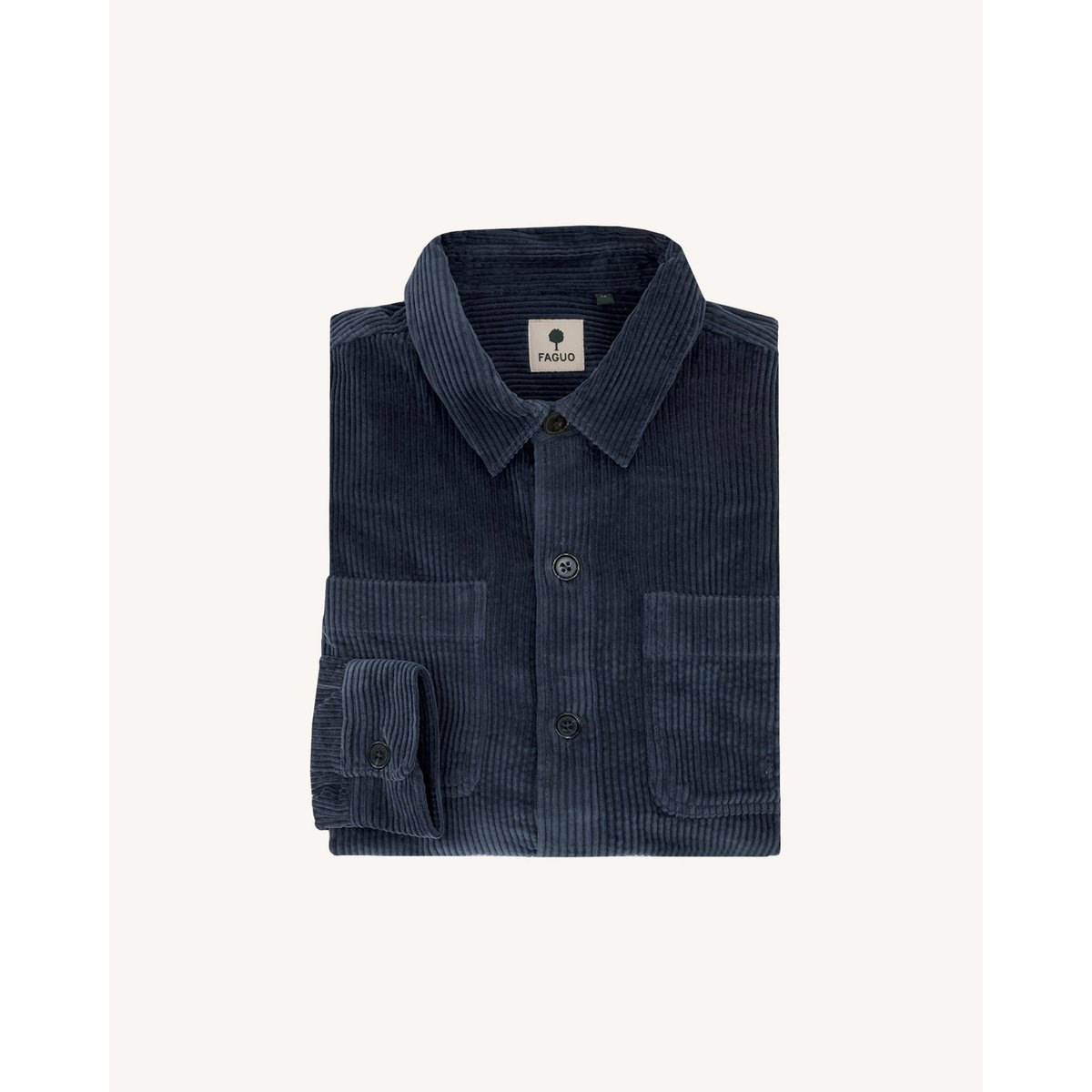 Sur-chemise en velours côtelé marine grisé, FAGUO
