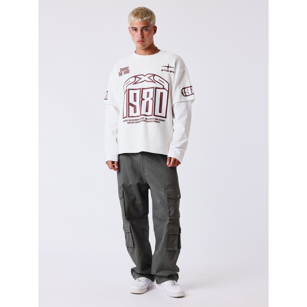 T-shirt effet superposé Matchday blanc, PROJECT X