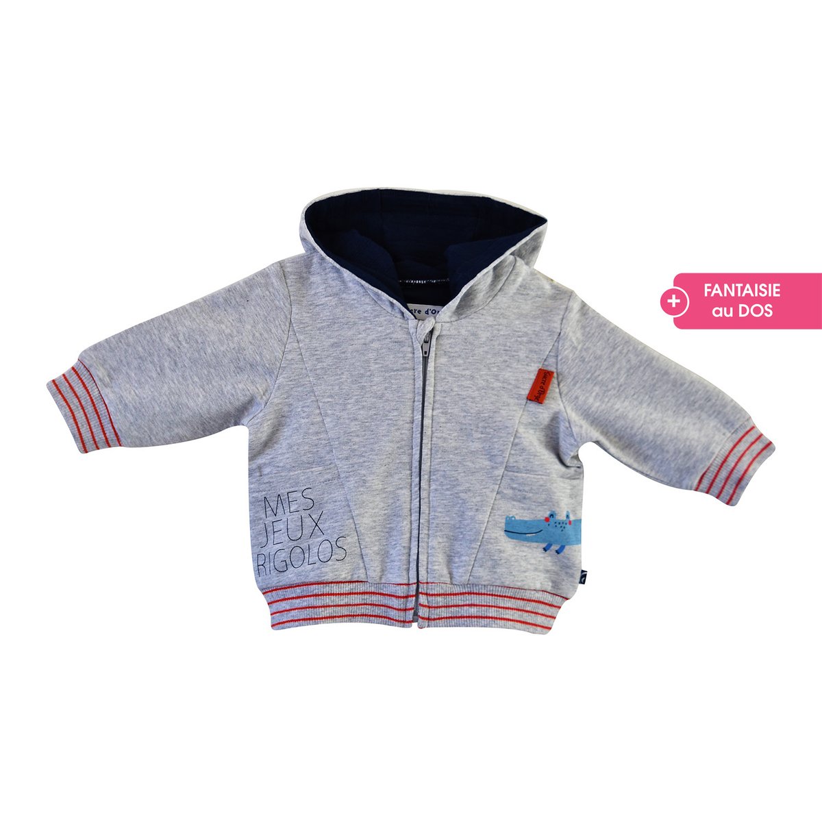 Cardigan emeric molleton gris, SUCRE D'ORGE