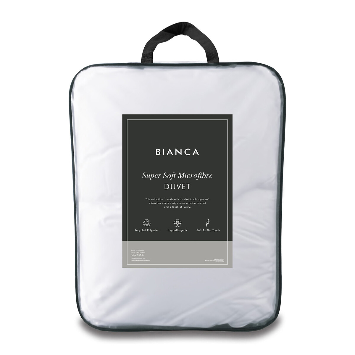 Super Soft Microfibre 4.5 Tog Duvet white, BIANCA FINE LINENS