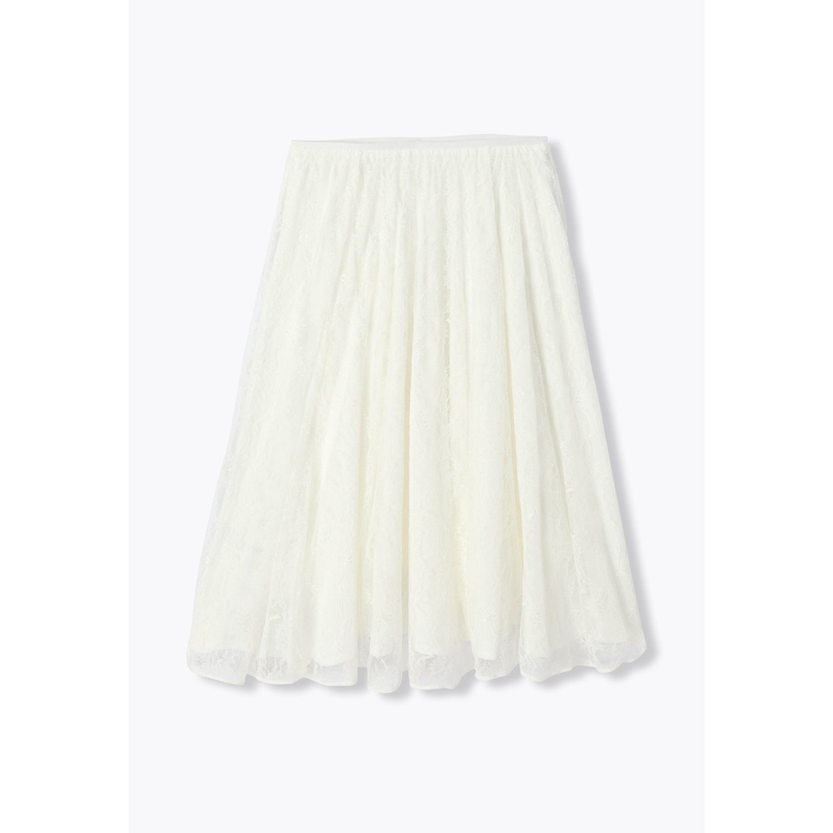 Jupe midi en dentelle ecru, PROMOD