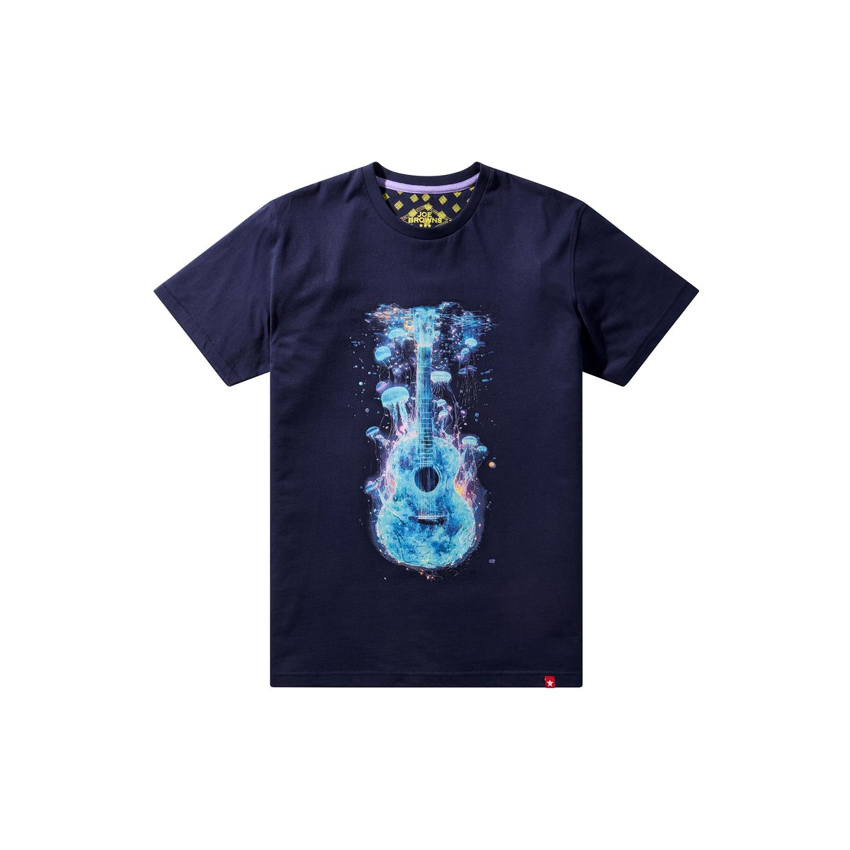 T-shirt graphique guitare et méduse bleu, JOE BROWNS