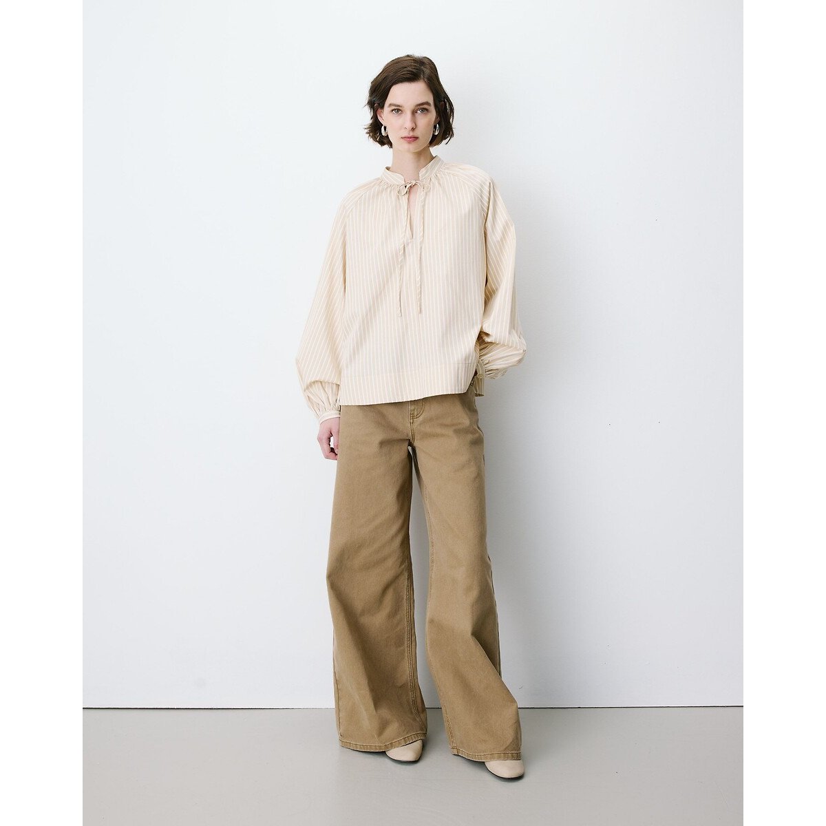 Blouse rayée, ALBANE beige, GRACE & MILA