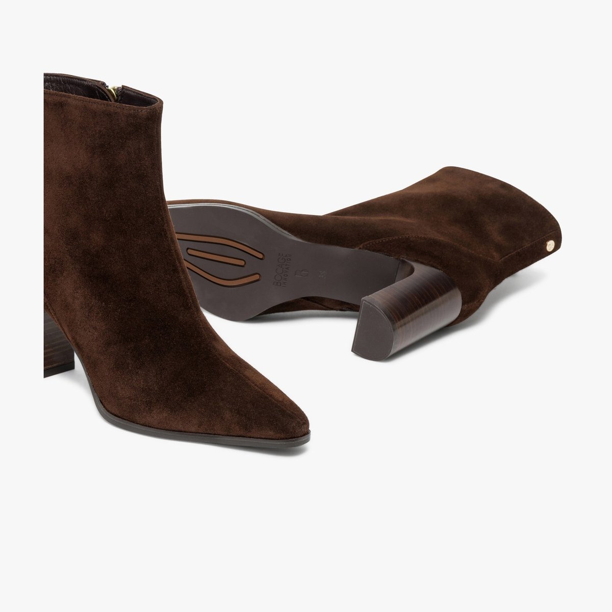 Boots À Talon en cuir ROSA marron chocolat, BOCAGE