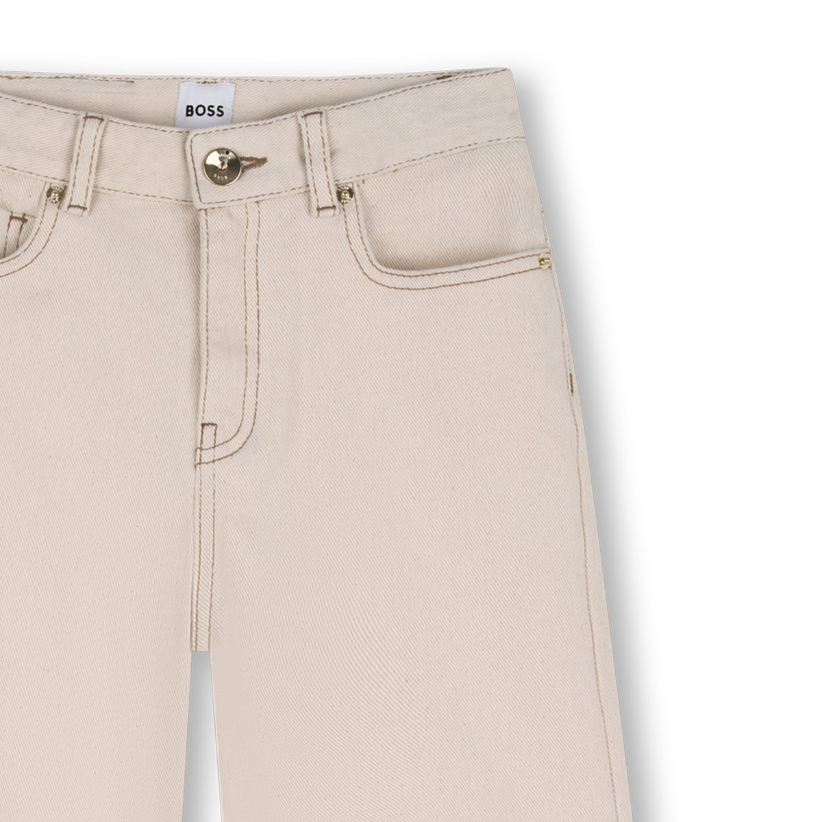 Pantalon siglé ivory, BOSS KIDSWEAR