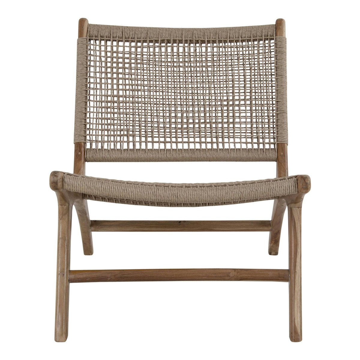 Chaise de jardin en teck avec assise en corde MENDOZA bois naturel, PIER IMPORT