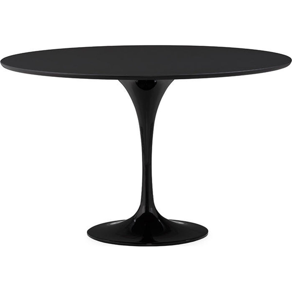 Table à manger ronde pied central aluminium noir, RECOLLECTION