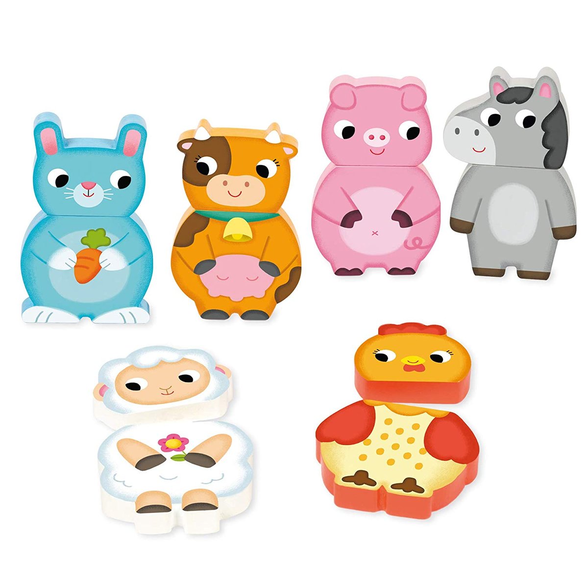 Puzzle magnétique Animaux de la ferme beige, GOULA