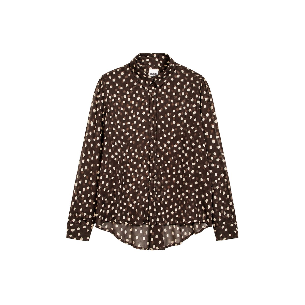 Chemise voile imprimé pois bleu nuit, IKKS