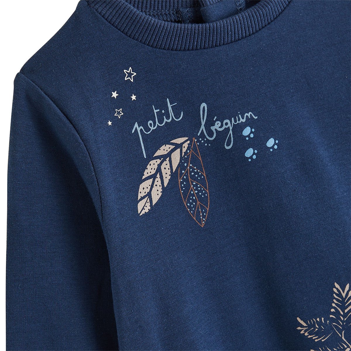 Lot de 2 t-shirts bébé manches longues Mathéo bleu, PETIT BEGUIN