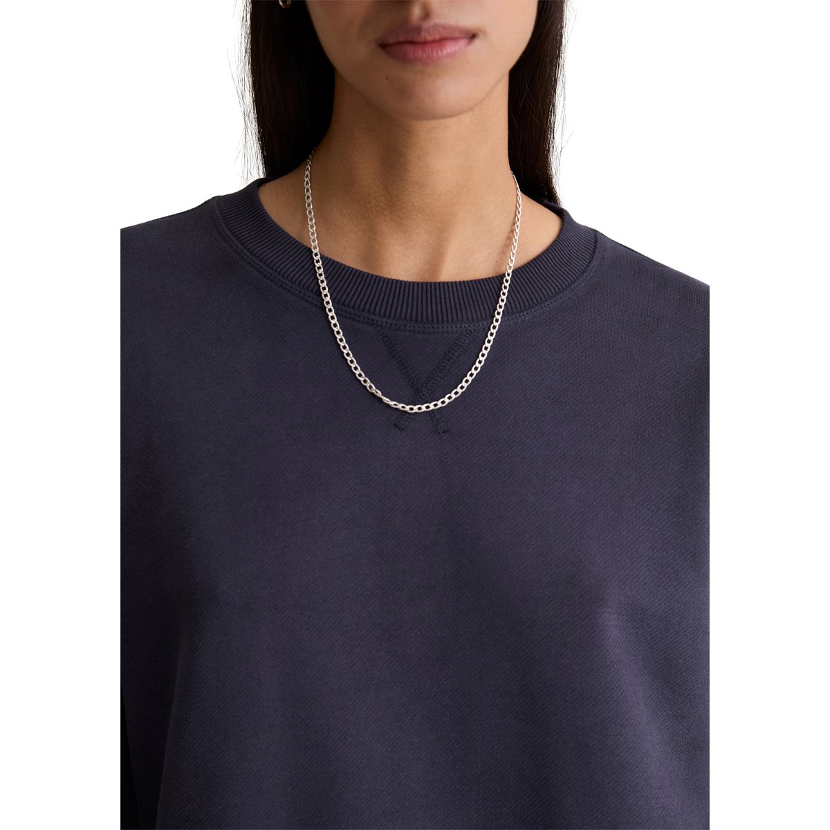 Sweat-shirt relaxed en mélange de coton organique bleu foncé, MARC O’POLO DENIM