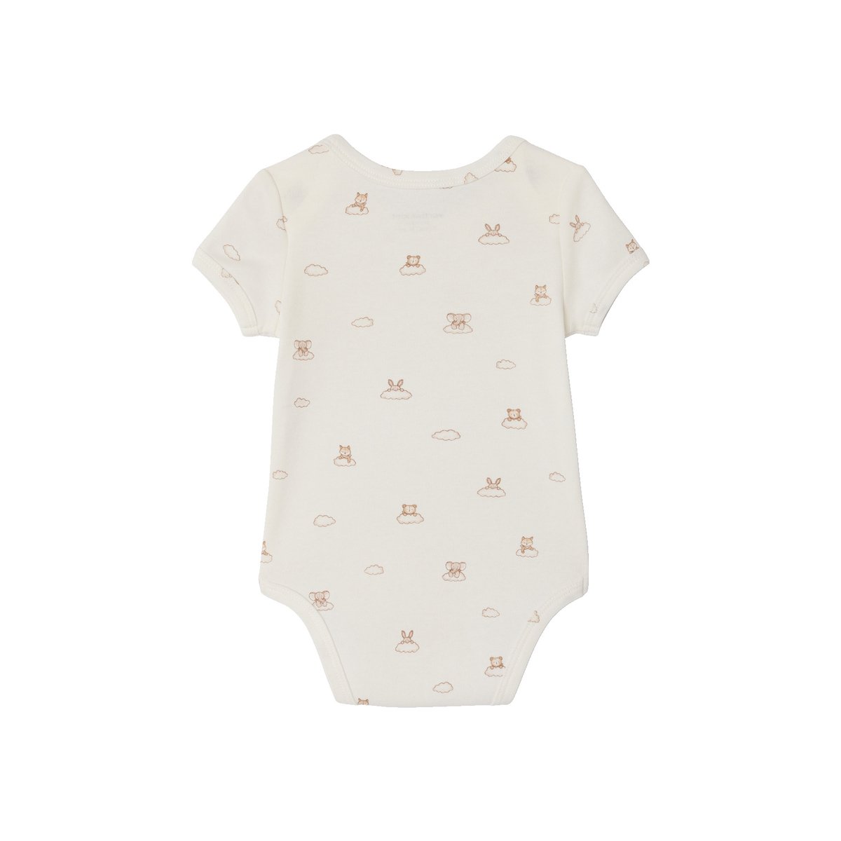 Lot 5 bodies manches courtes lapin nuage écru, VERTBAUDET