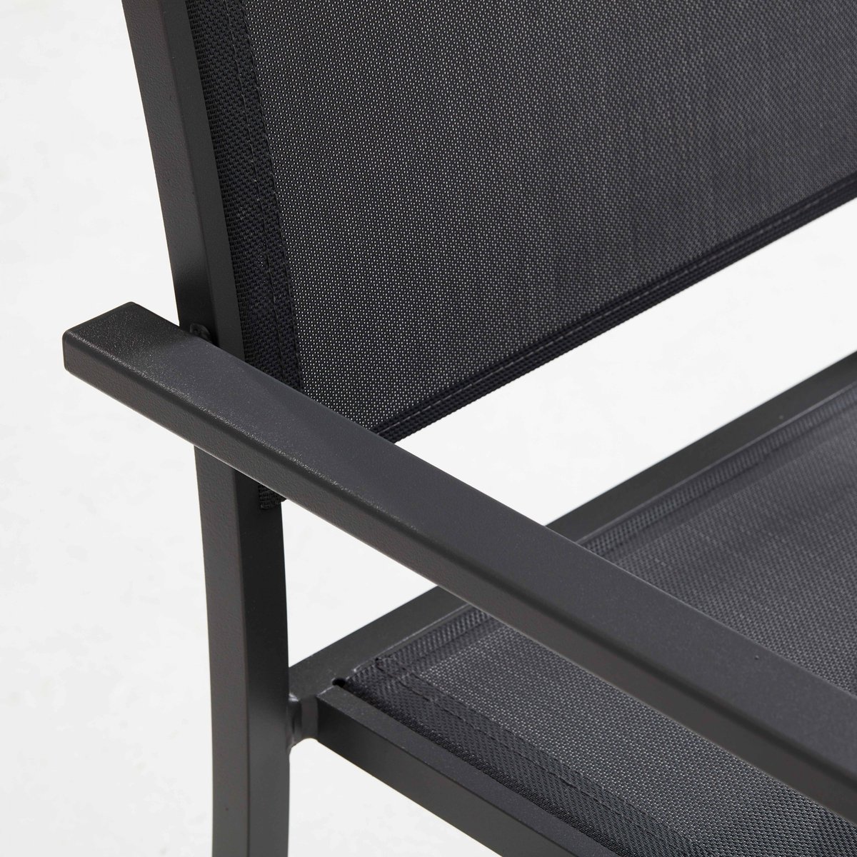 Lot de 2 fauteuils d'extérieur aluminium et textilene, NICE gris, OVIALA