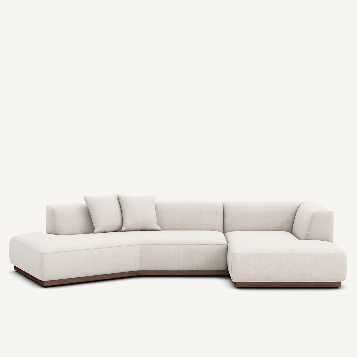 Canapé d'angle droit ouvert, en coton et lin, JACOPO beige, AM.PM