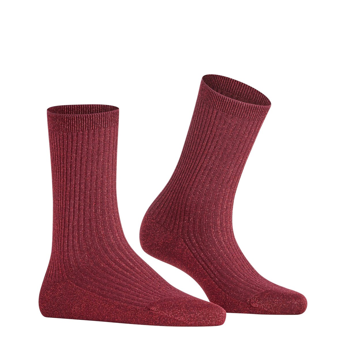 Chaussettes Shiny Rib rouge, FALKE