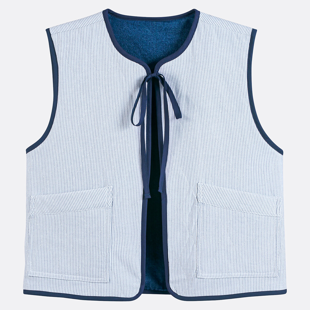 Sleeveless Denim Jacket, Reversible untreated blue, LA REDOUTE COLLECTIONS