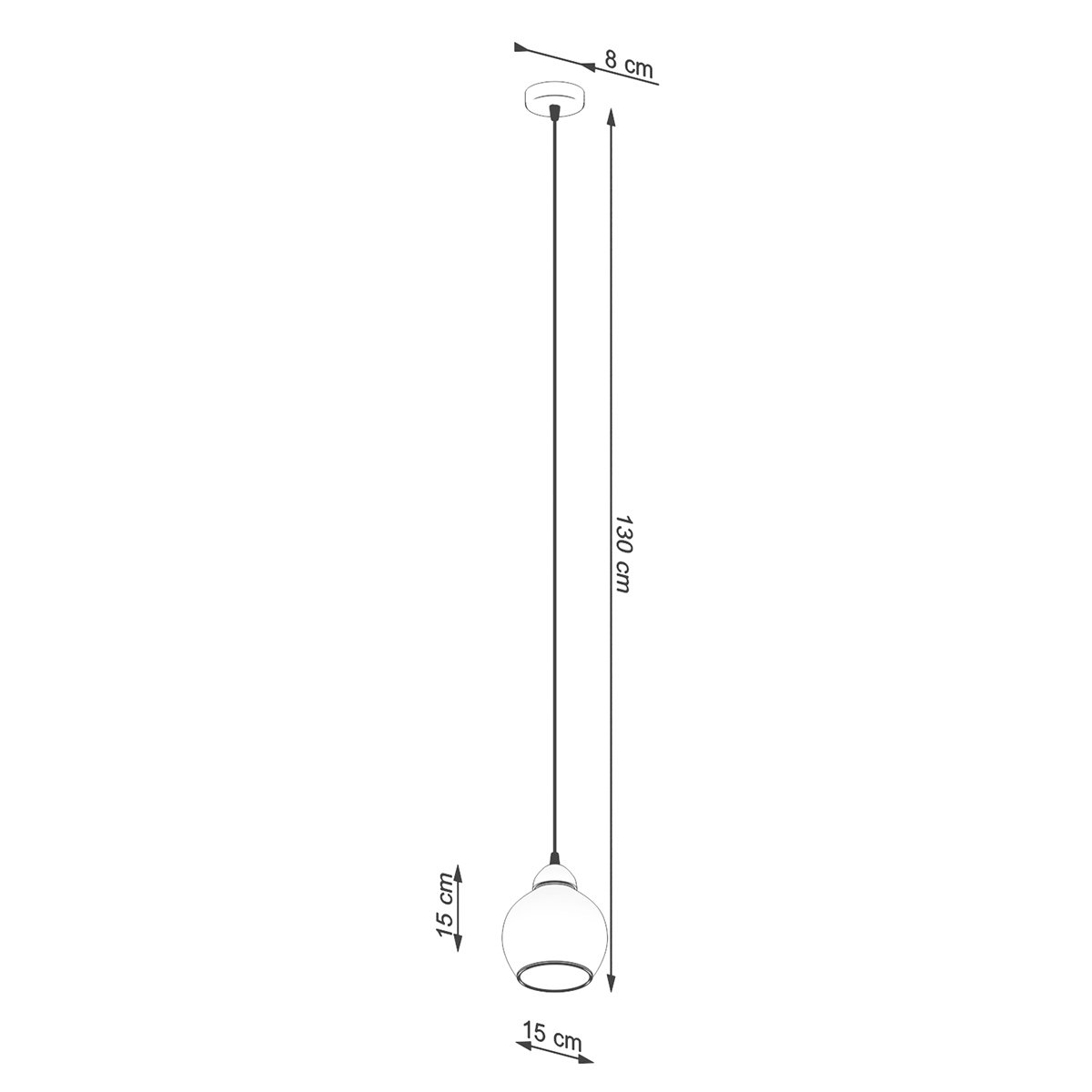 Suspension Acier Noir E27 1 Alino noir, EDEN