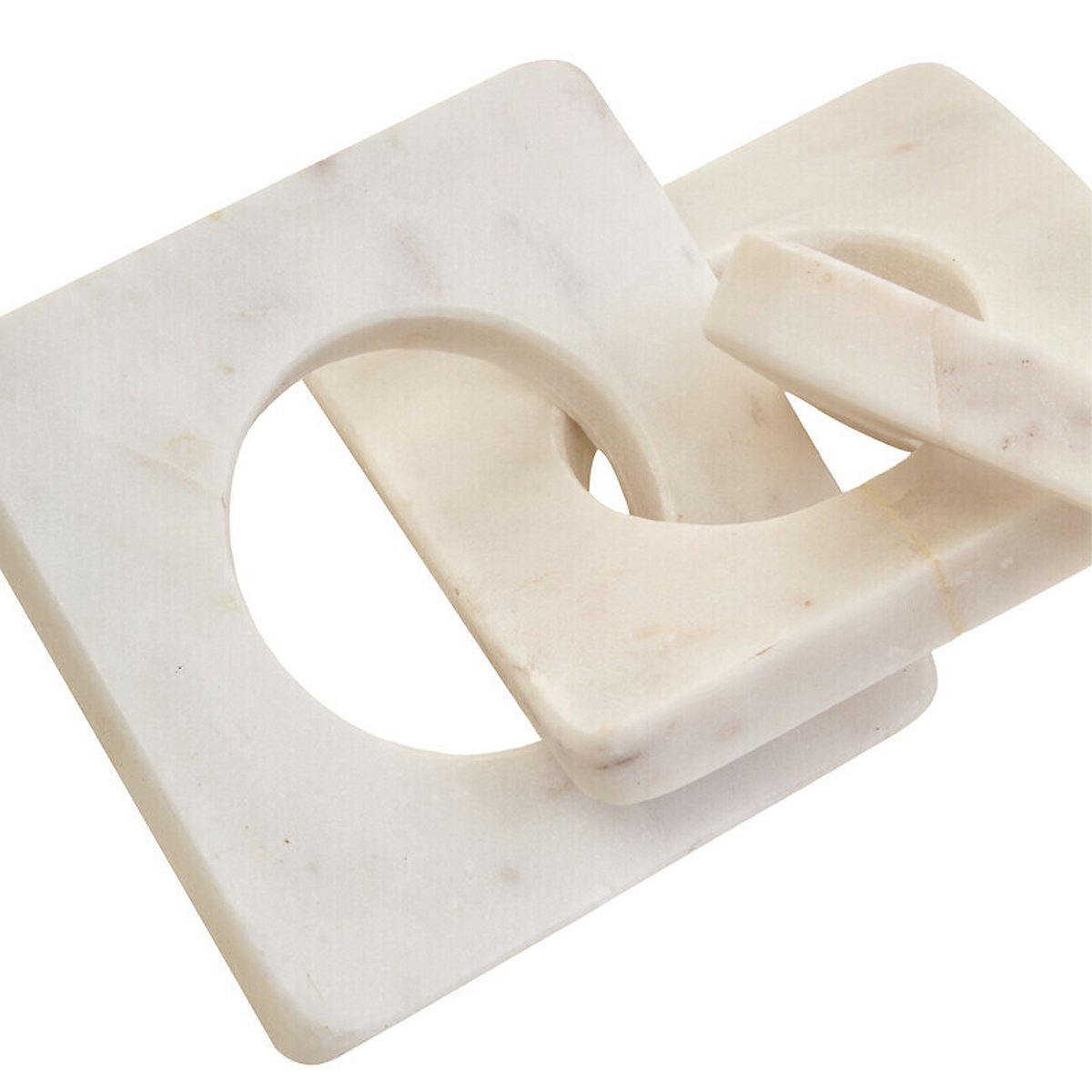 Decor Marble Three Link Square Chain in White white, FIFTY FIVE SOUTH
