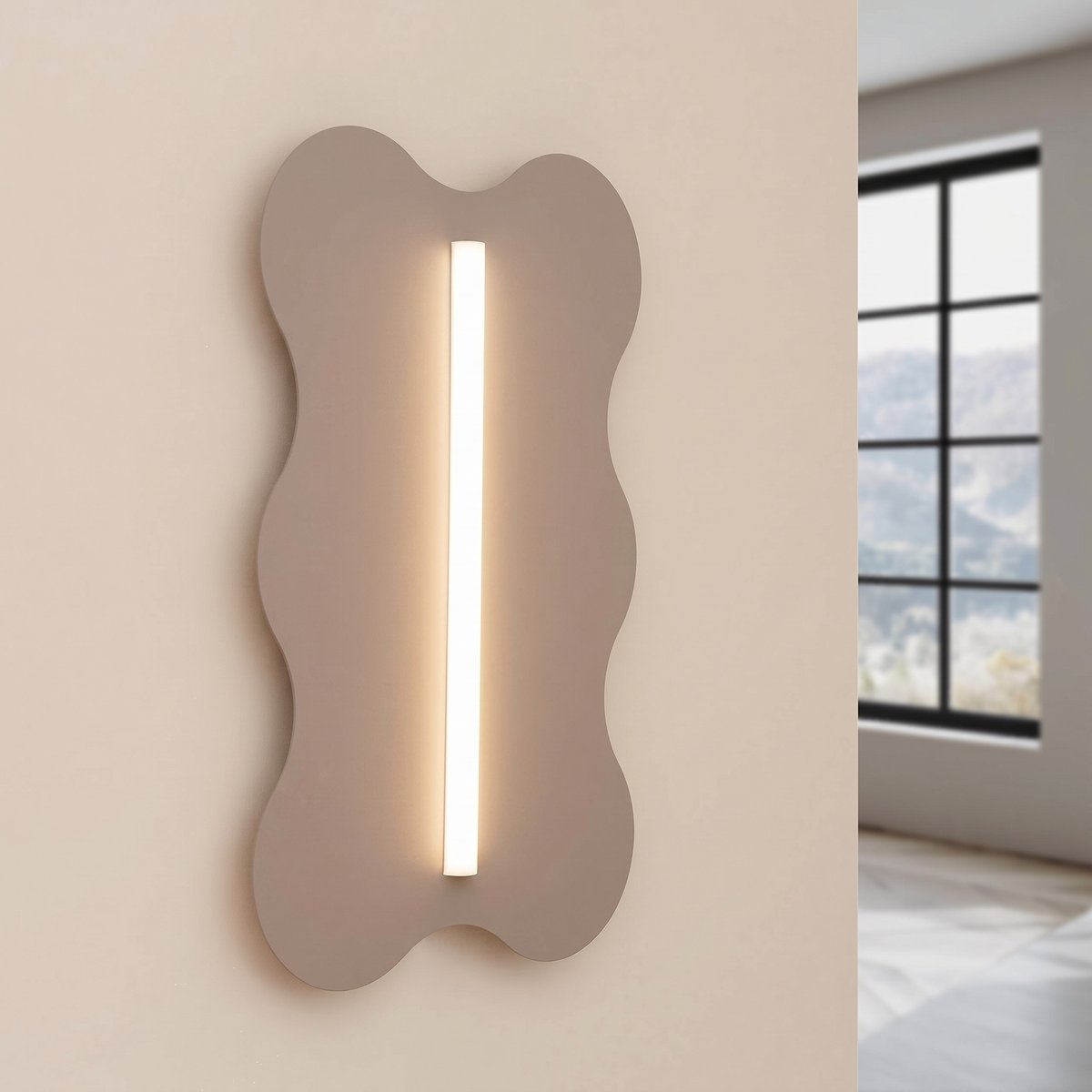 Applique murale Acier Taupe S14d 1 Klover taupe, EDEN