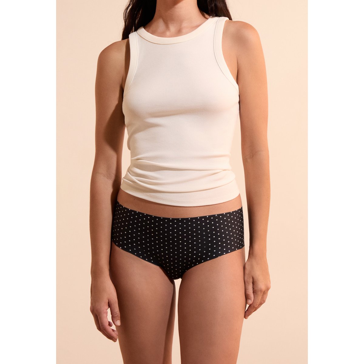 Hipster en microfibre sans coutures imprimé CONFORT PRINT2 noir, ETAM