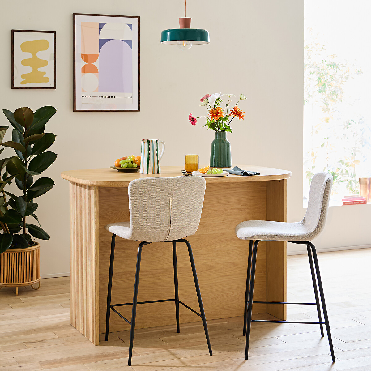 Lot de 2 chaises de bar H65, Gillian ecru, SO'HOME