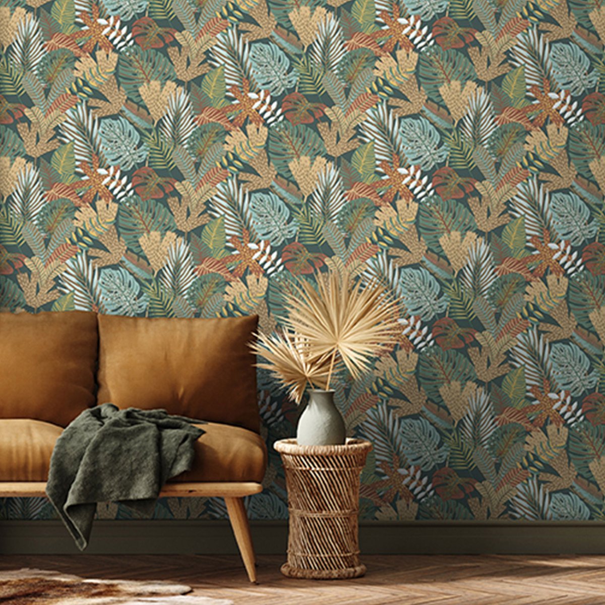 Papier peint tropical botany vert, HEXOA