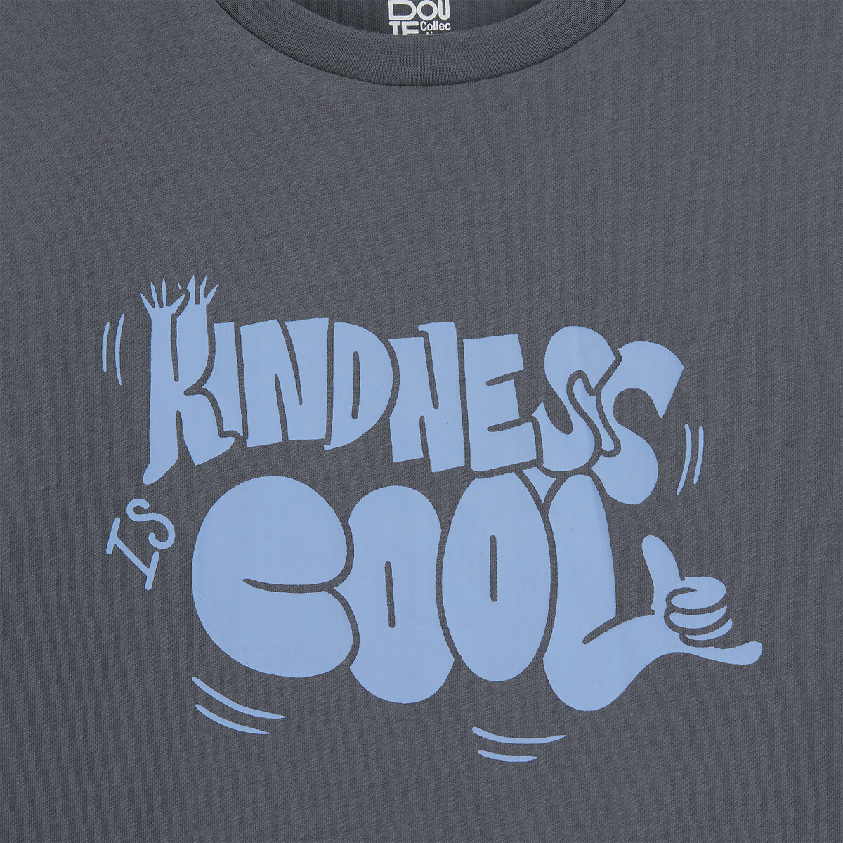 Camiseta manga larga con mensaje antracita, LA REDOUTE COLLECTIONS