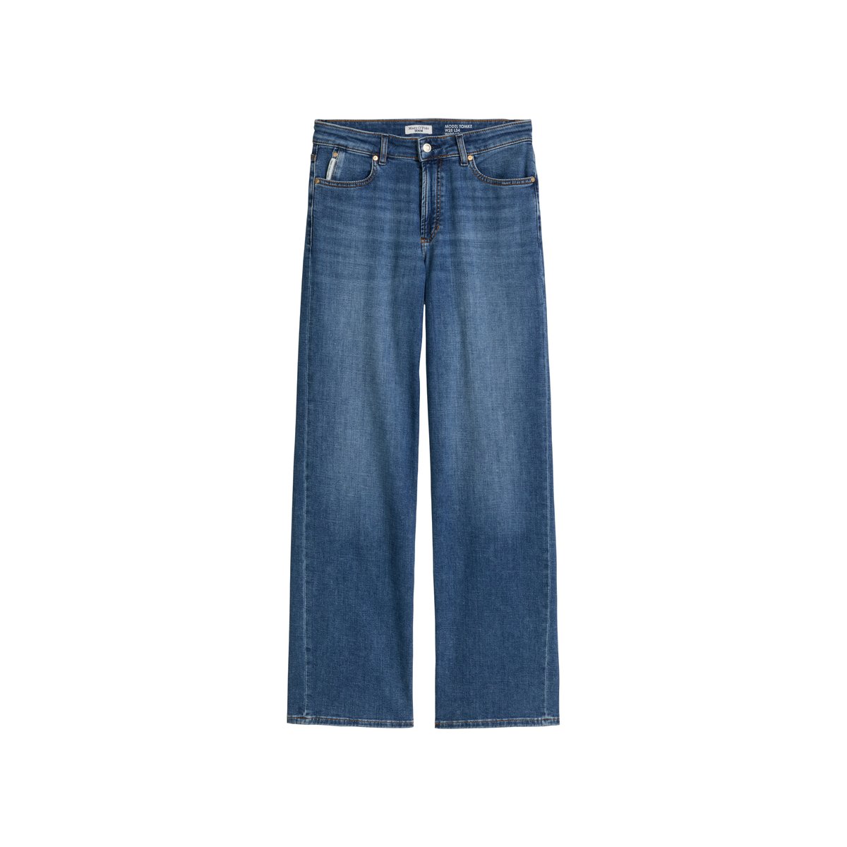 Jeans modèle Tomke large en coton organique stretch doux bleu moyen, MARC O’POLO DENIM