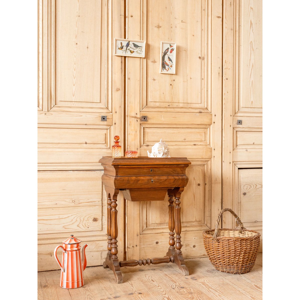 Coiffeuse en bois Louise N°329 - Bon état bois foncé, DEBONGOUT