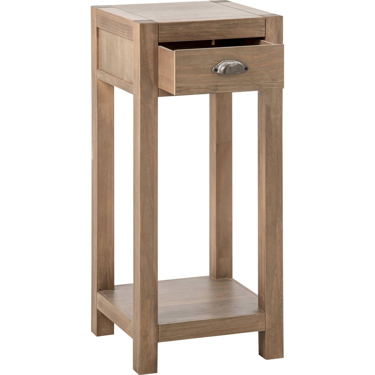 Table d'appoint en pin avec tiroir naturel, RECOLLECTION