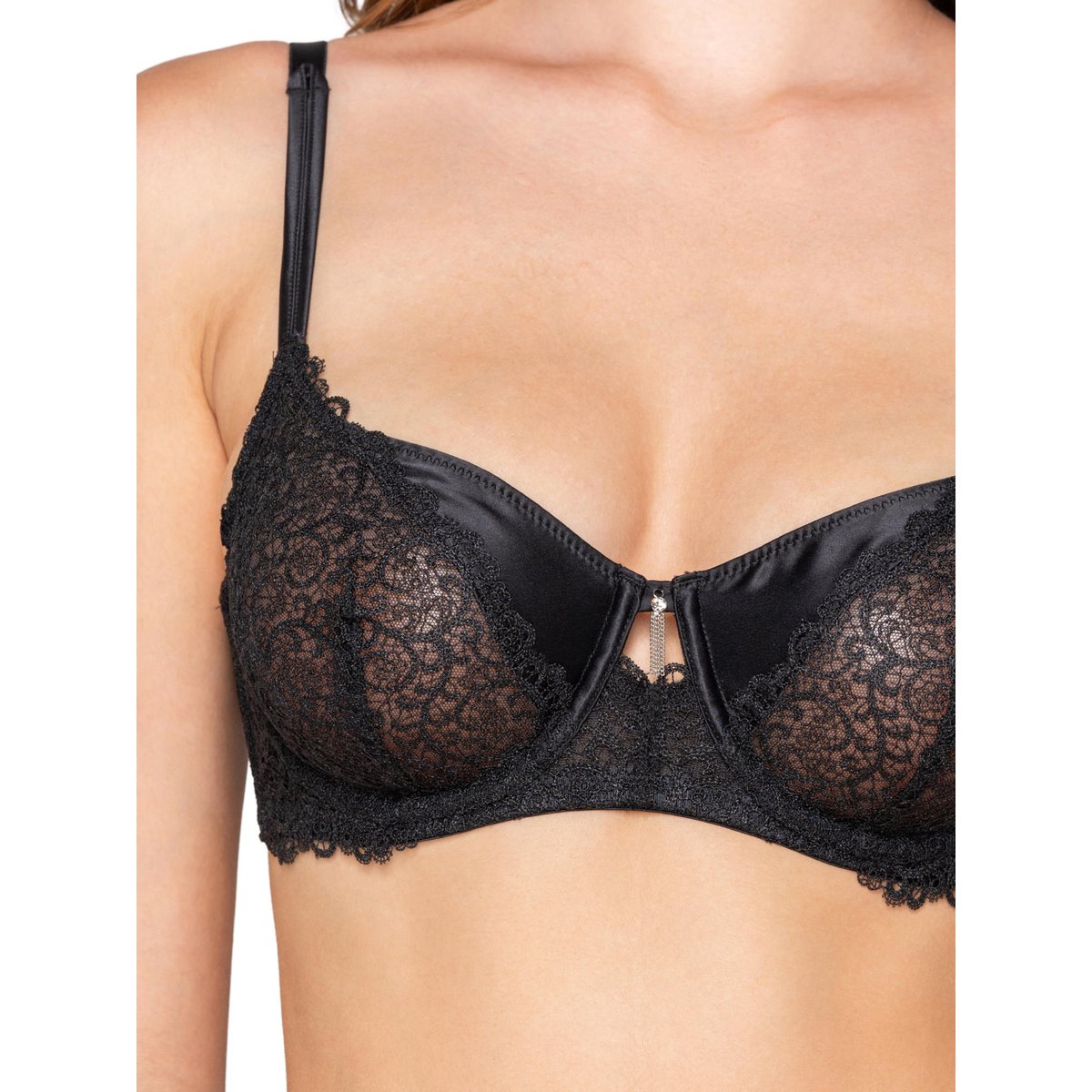 Soutien-gorge balconnet armaturé MYSTIQUE noir, LUNA SPLENDIDA