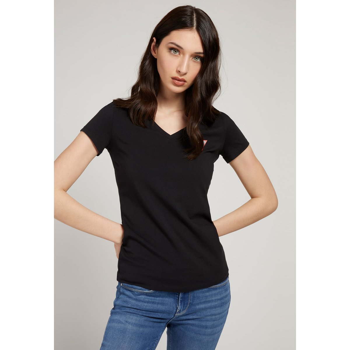 T-Shirt Logo Triangulaire noir, GUESS