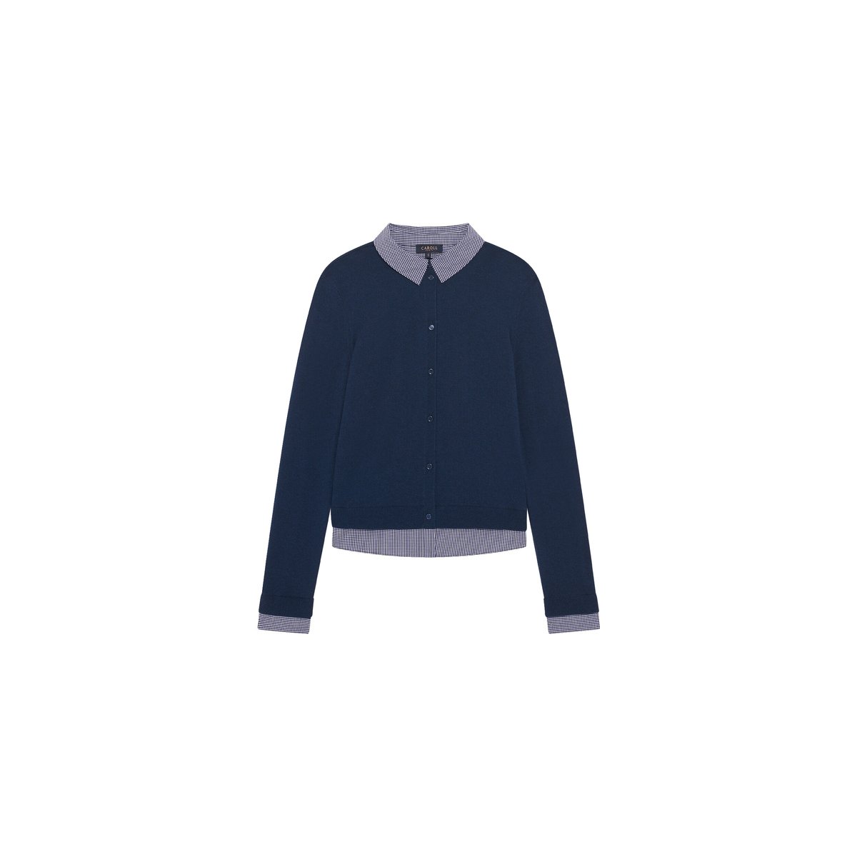 Pull droit cachemire MLENNY bleu marine, CAROLL