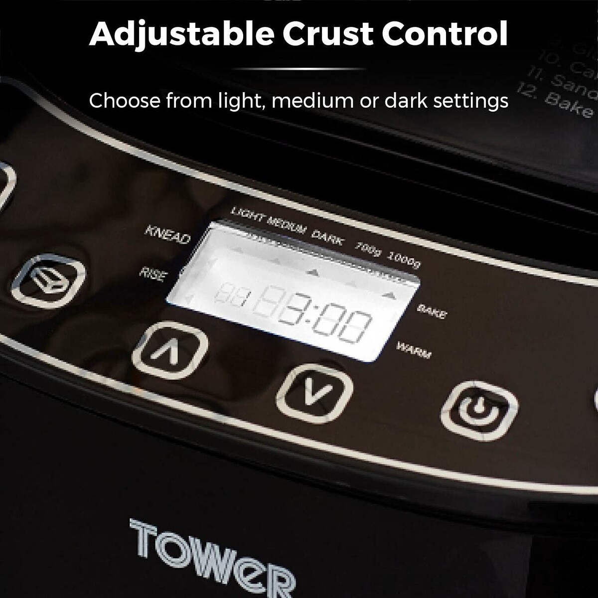 2lb Digital Bread Maker - T11003 black, TOWER