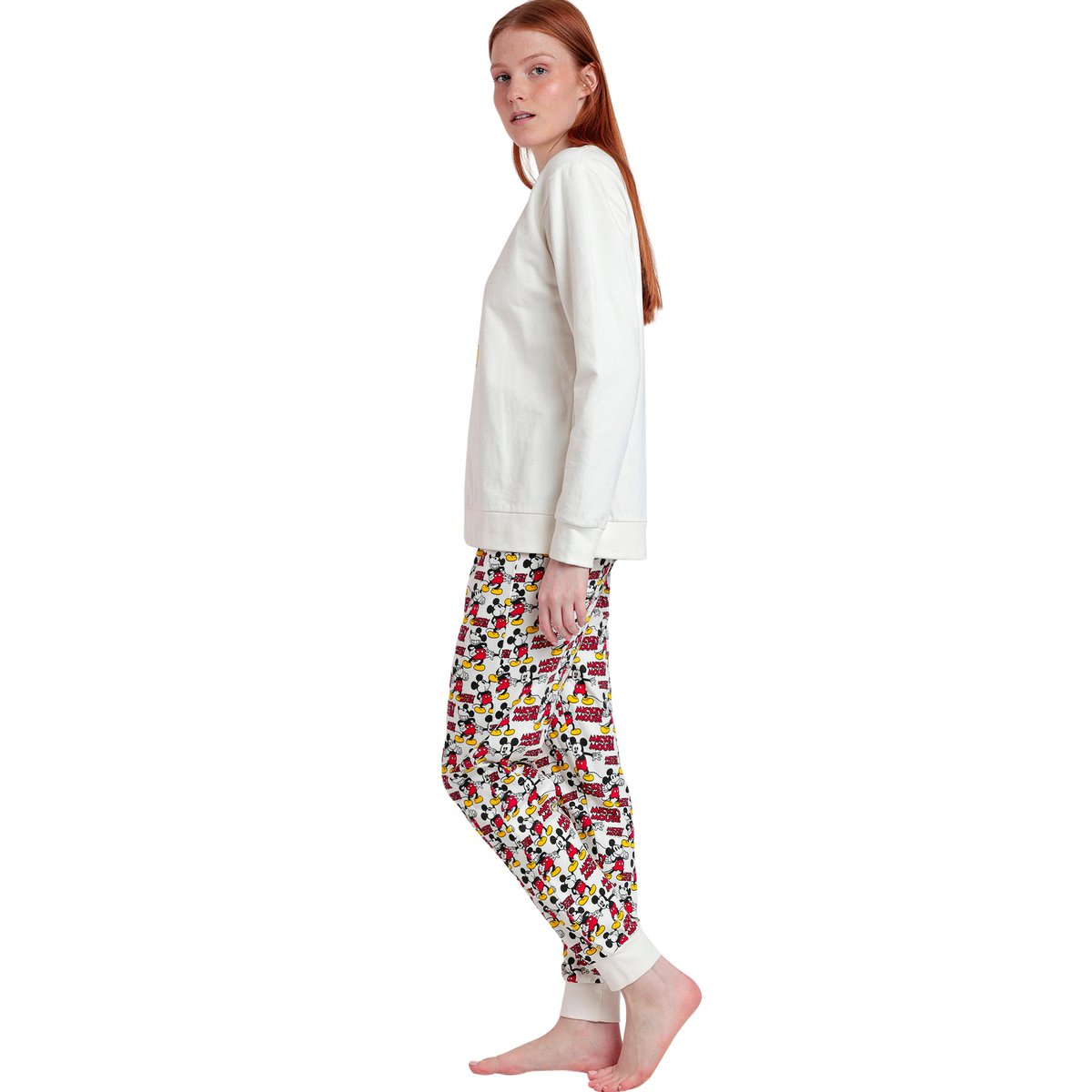 Pyjama pantalon sweat Best Mickey Disney ivoire, ADMAS