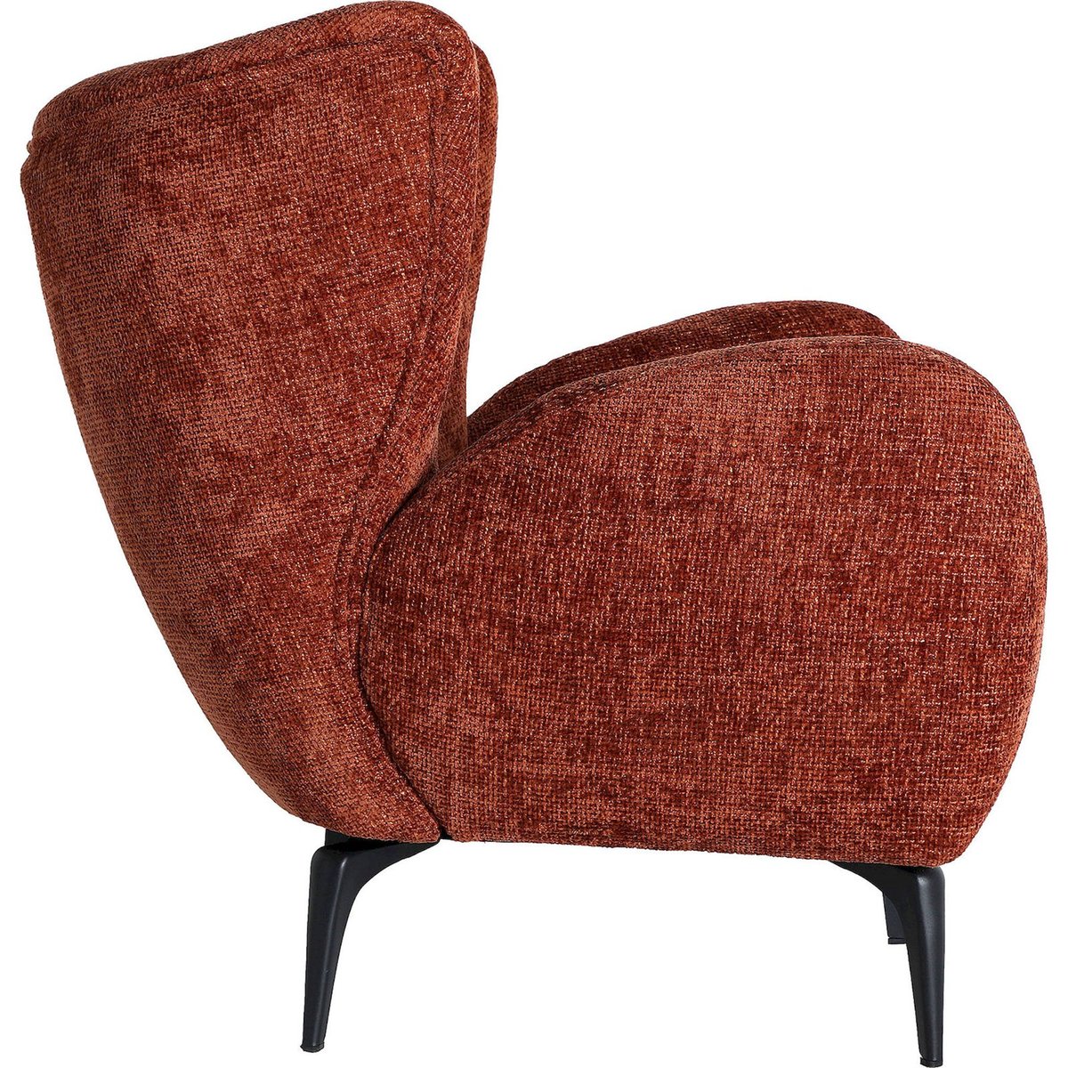 Fauteuil shabby chic aux pieds en laiton marron chaud et laiton noir mat, RECOLLECTION