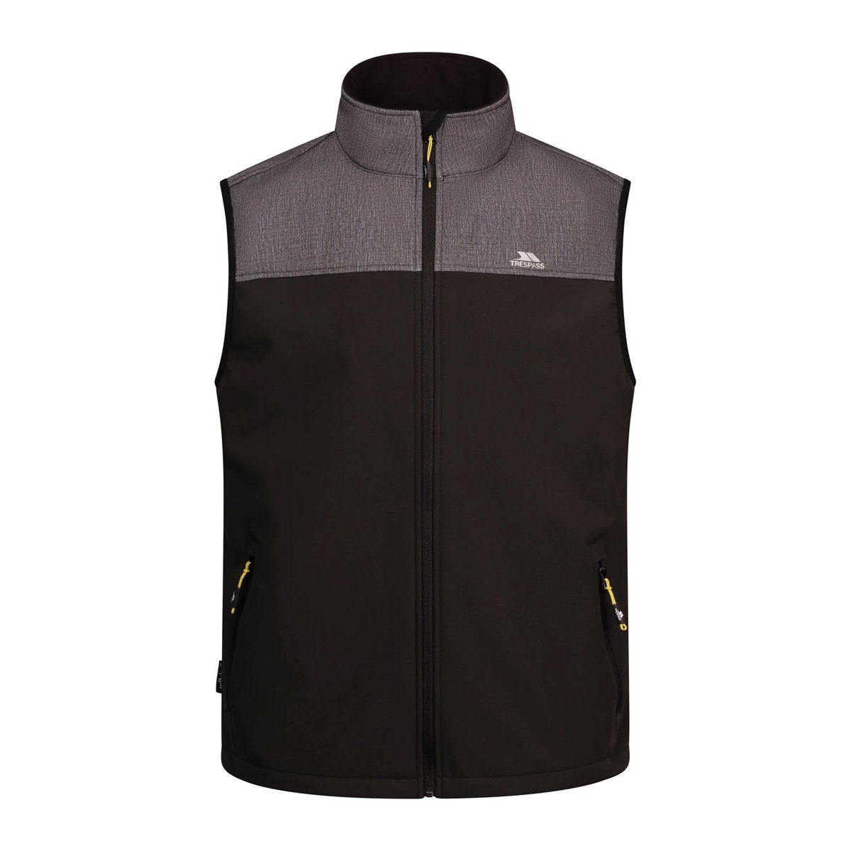 Veste softshell bicolore à col montant ABBOTT gris chiné, TRESPASS