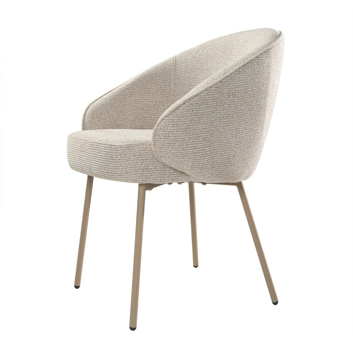 Lot de 2 Chaises en tissu et métal PIA beige, CALICOSY