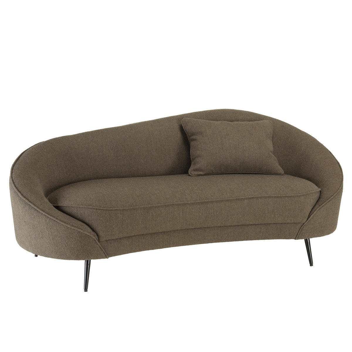Canapé 3 places tissu bouclette taupe dossier incurvé COLOMBUS taupe, PIER IMPORT