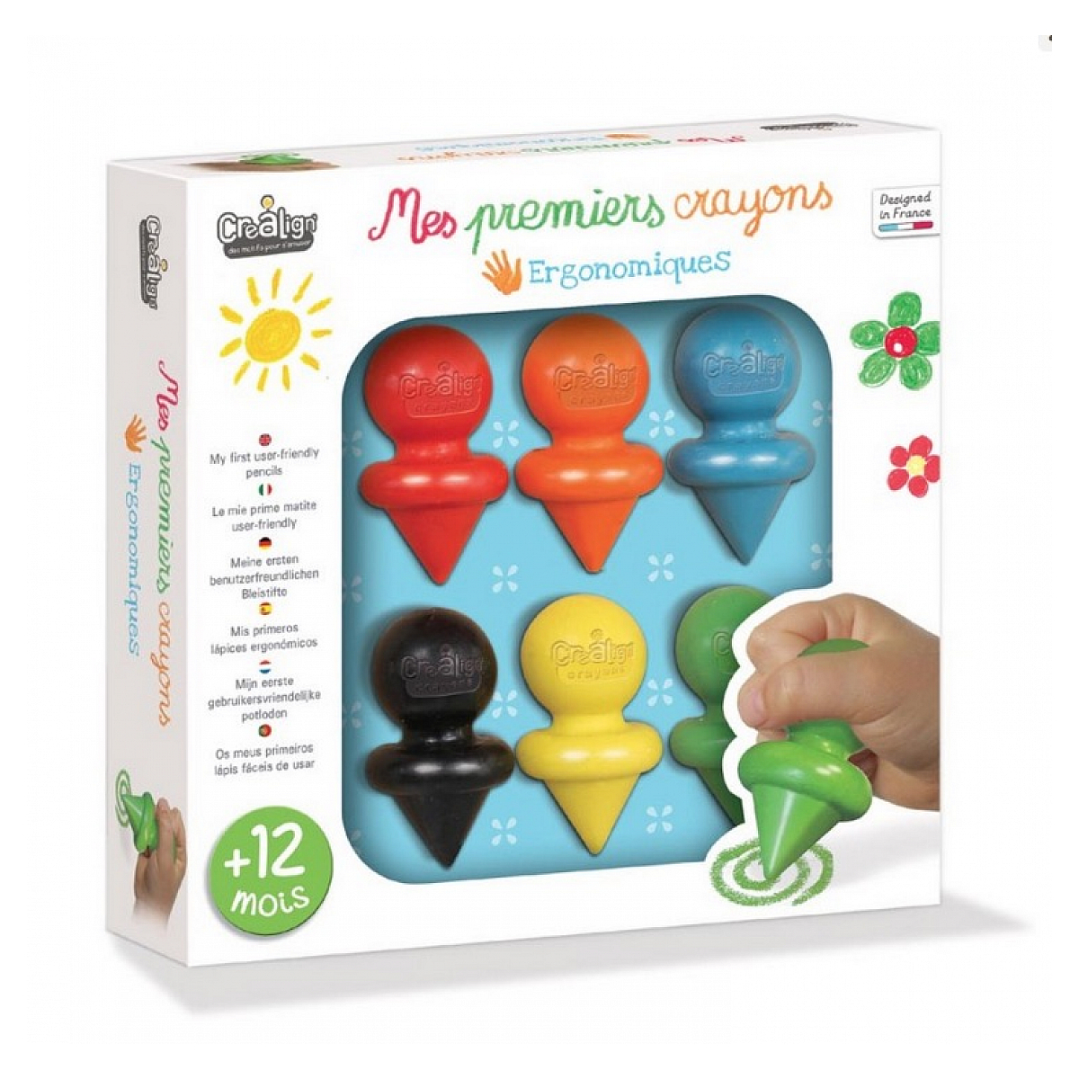 Mes premiers crayons ergonomiques couleur unique, CREA.LIGN