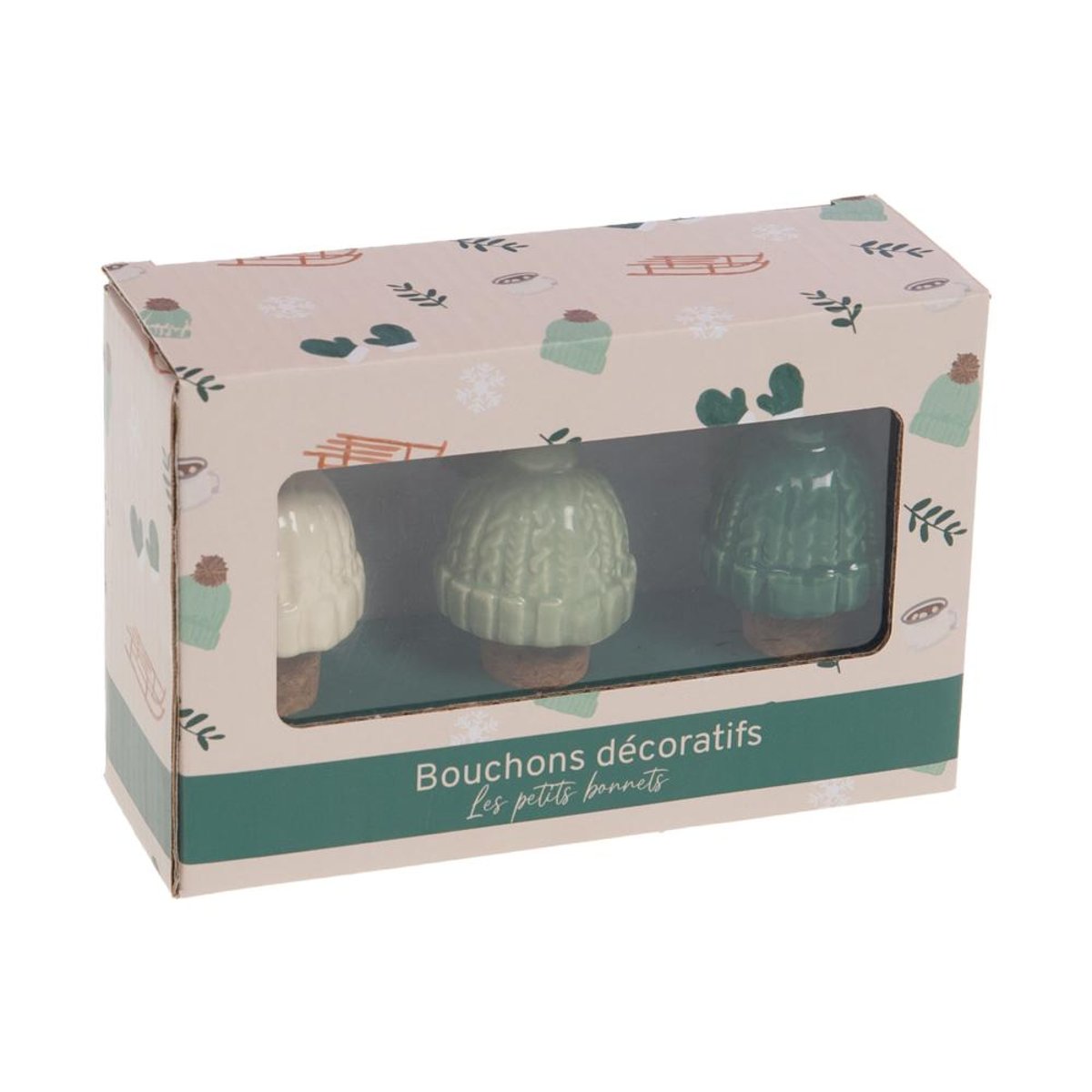 Coffret de 3 bouchons montagne couleur unique, AMADEUS