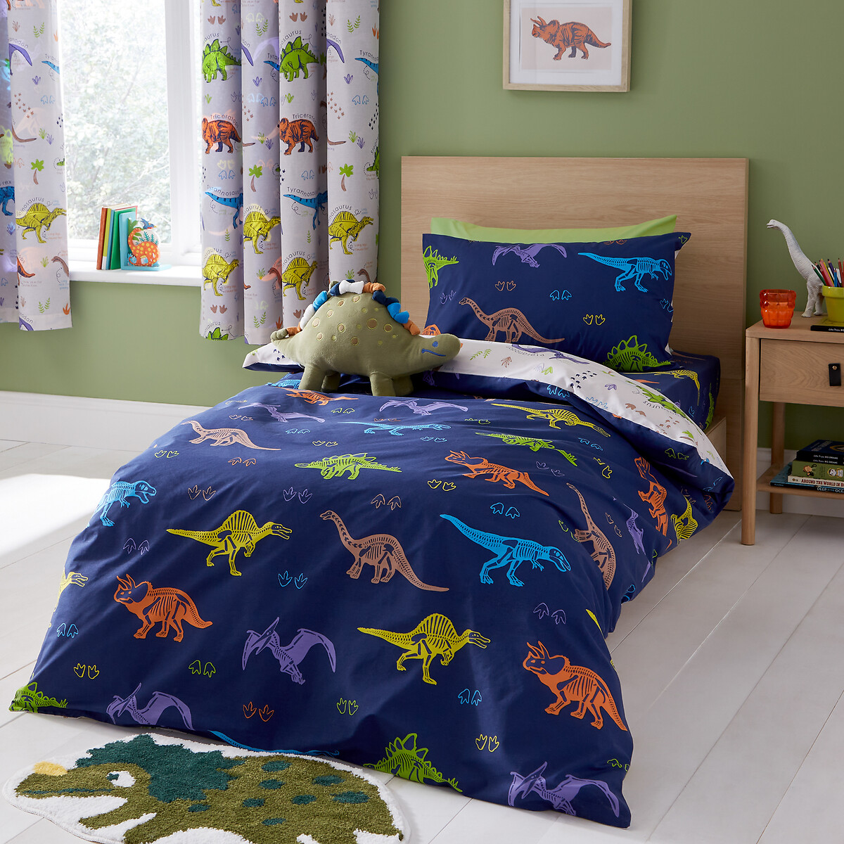 Prehistoric Dinosaurs Kids Duvet Cover and Pillowcase Set natural, CATHERINE LANSFIELD